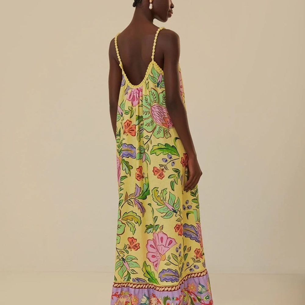 FARM Rio | Floral Insects Maxi Dress | OVERSIZE Size XS - Picture 2 of 11